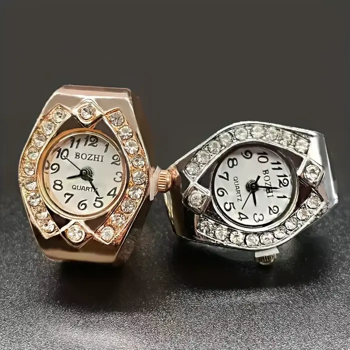Montre à anneau quartz diamant pour hommes et femmes trois yeux élégante à offrir pour occasions spéciales