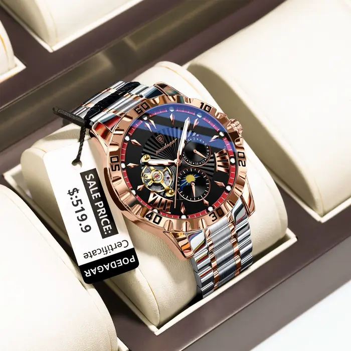 POEDAGAR luxe hommes horloge creux Tourbillon automatique mécanique homme montre étanche lumineux en