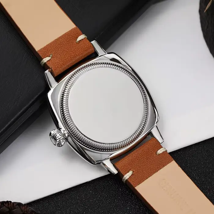 Montre Militado ML03 Vintage Quartz Boitier Carré Rétro Étanche 100M Bracelet Cuir Verre Saphir Occasions Spéciales Femme Homme Plongée Voyage