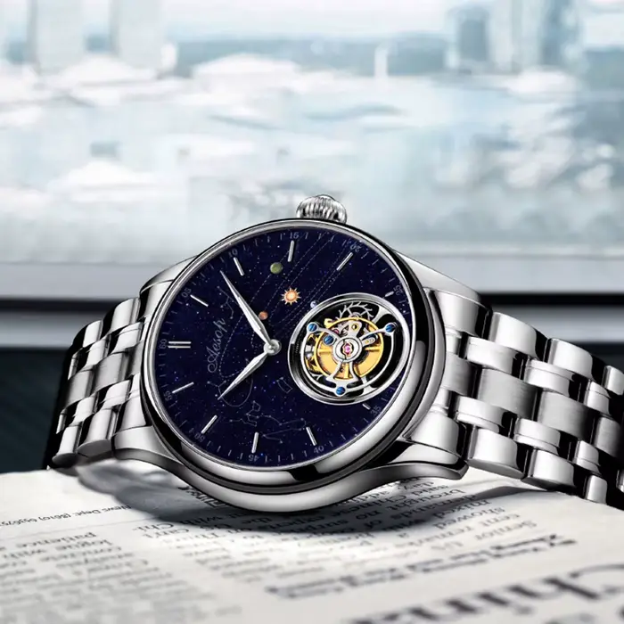 AESOP 7025 mouvement Tourbillon volant montre marque pour hommes squelette mécanique montres de luxe étanche