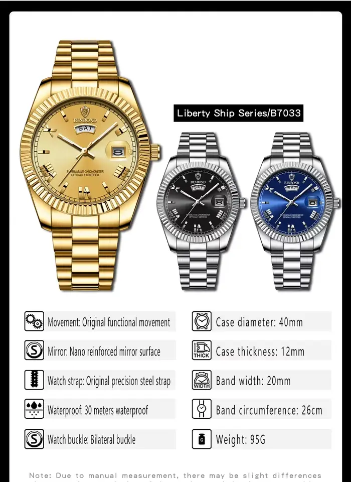 BINBOND marque hommes affaires sport montre à Quartz classique étanche calendrier lumineux horloge créative mâle montre-bracelet personnalisée