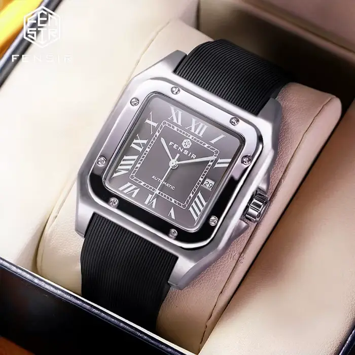 Montre carrée FENSIR à quartz pour hommes daffaires style européen américain japonais et coréen cadeau occasions spéciales quartz polyvalente élégante décontractée jeunes hommes étudiants hommes sociaux