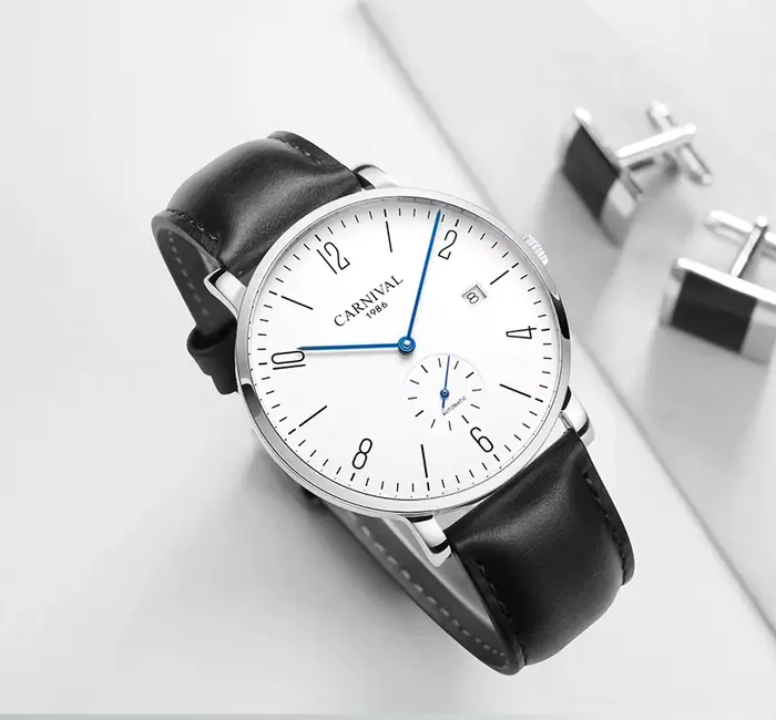 CARNIVAL Ultra-mince hommes montres haut de gamme de luxe étanche décontracté Simple montre