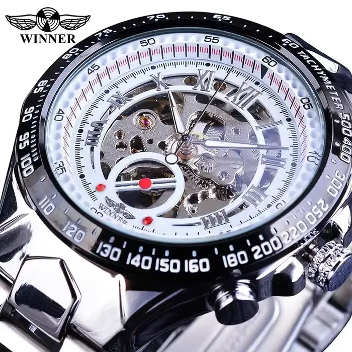 Gagnant-Montre mécanique dorée pour homme, design sportif, lunette dorée, marque supérieure, luxe, z