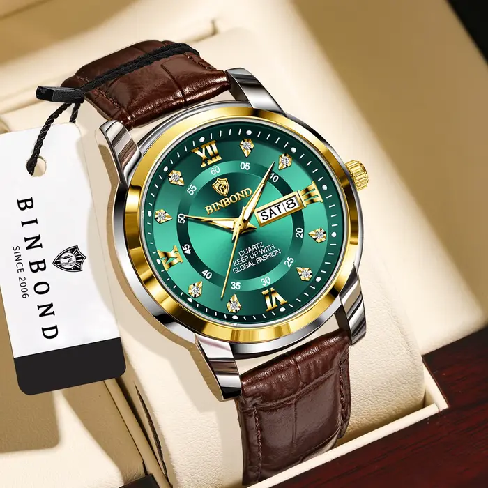 Montres-bracelets de luxe étanches BINBOND pour hommes