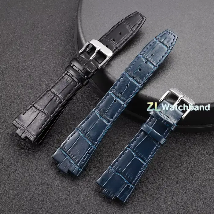 Bracelet de montre en cuir de haute qualité 25mmx8.5mm pour Vacheron Constantin Overseas 47450 49150 47040 4500V 5500V
