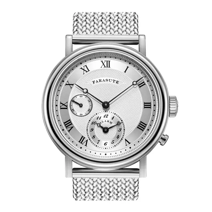 Montre à quartz FARASUTE Japon YM24A pour homme, étanche, avec alarme, bracelet en acier inoxydable 