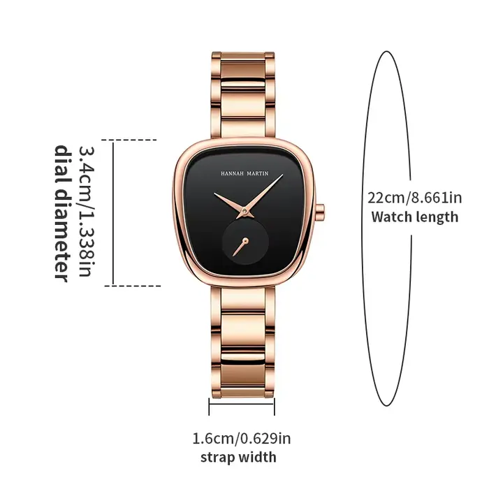 Montre-bracelet à Quartz pour femmes, or rose, baril de vin, style minimaliste, ovale, résistante à l'eau, pour occasions spéciales