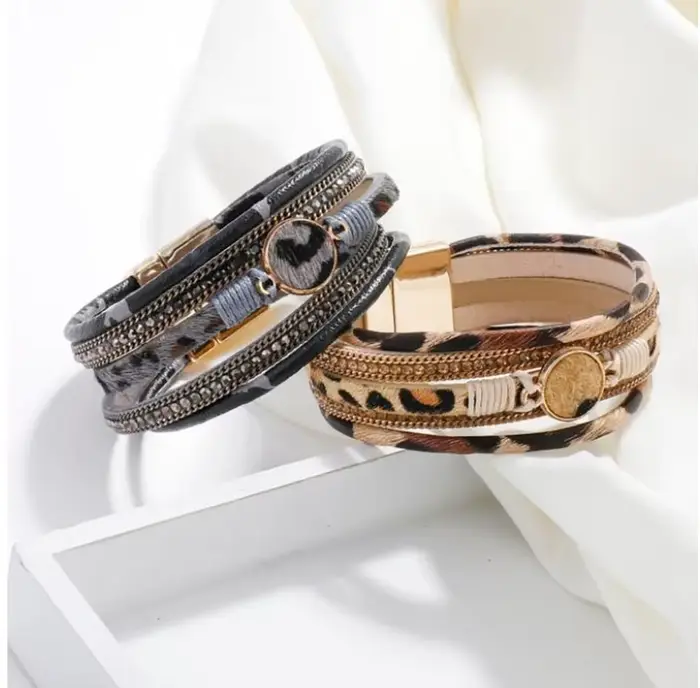 YLWHJJ marque bohème léopard cuir Bracelets pour femme 2020 mode