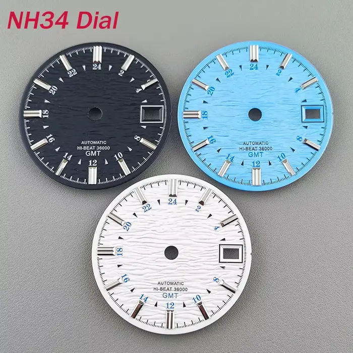 Cadran NH34 28.5mm GS, surface ondulée modifiée GMT