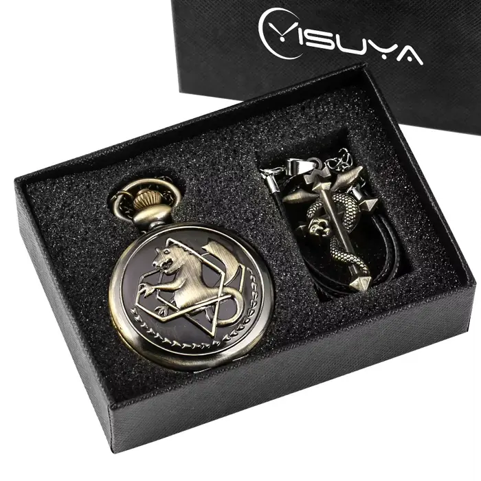 Fullmetal alchimiste argent/Bronze montre de poche pendentif