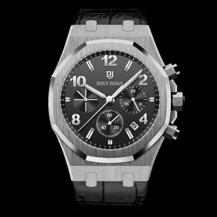 Montres chronographes de luxe pour hommes, montre de sport à quartz en acier inoxydable, montre-bracelet pour homme d'affaires, étanche