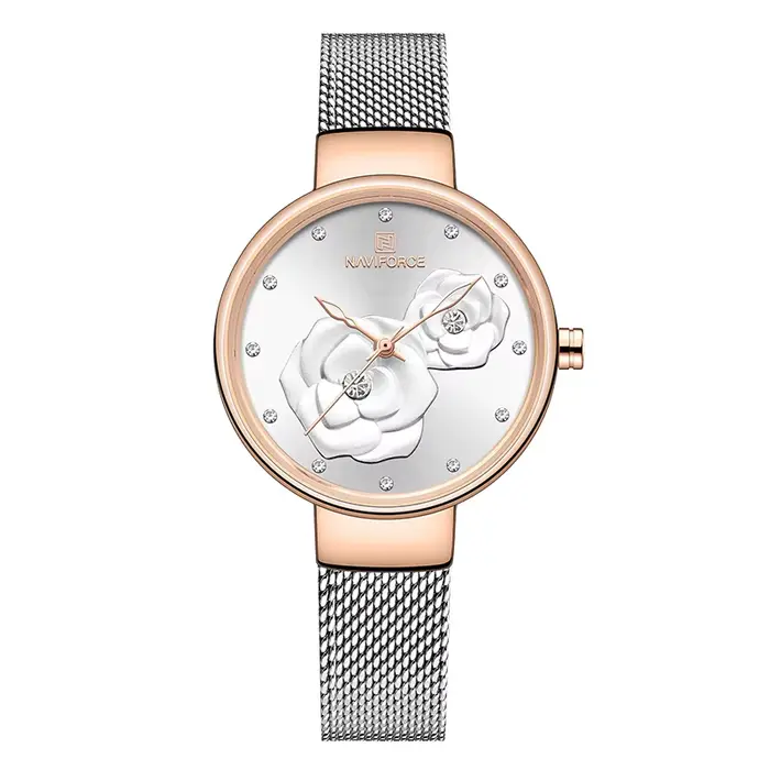 Femmes montre NAVIFORCE haut de gamme marque en acier maille étanche dames montres fleur Quartz femm