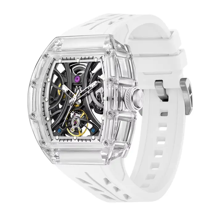 Montre Daniel Gorman Automatique Acier Inoxydable Bracelet Silicone Occasions Spéciales Activités Sportives Mode Casual Hommes