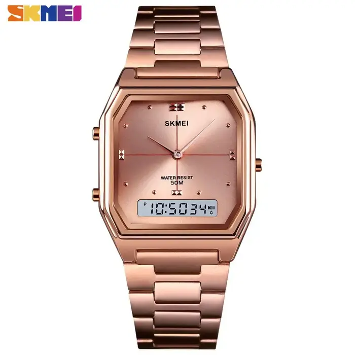 SKMEI mode Sport 3 temps Chrono numérique montre-bracelet électronique pour hommes femmes Double affichage étanche