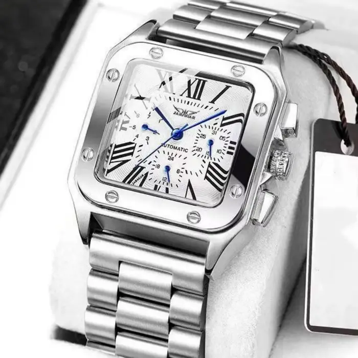 Nouvelle montre mécanique automatique carrée de luxe haut de gamme pour hommes