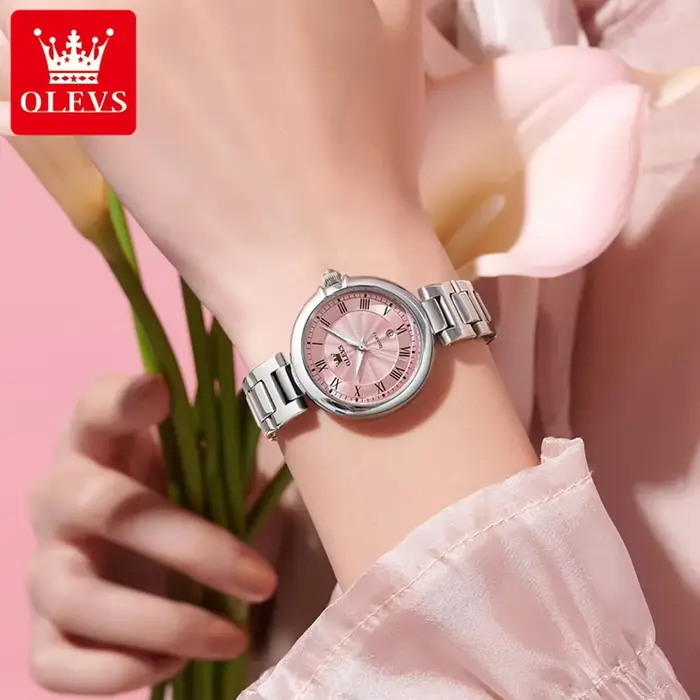 OLEVS montres pour femmes élégant mode or Rose Original montre-bracelet à Quartz étanche lumineux Date montre pour dame tendance décontracté