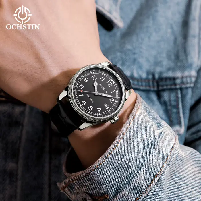 Montre OCHSTIN Mecanique Hommes Retro Red Luxe Cuir Bracelet Haut De Gamme Mode Occasionnels Speciales