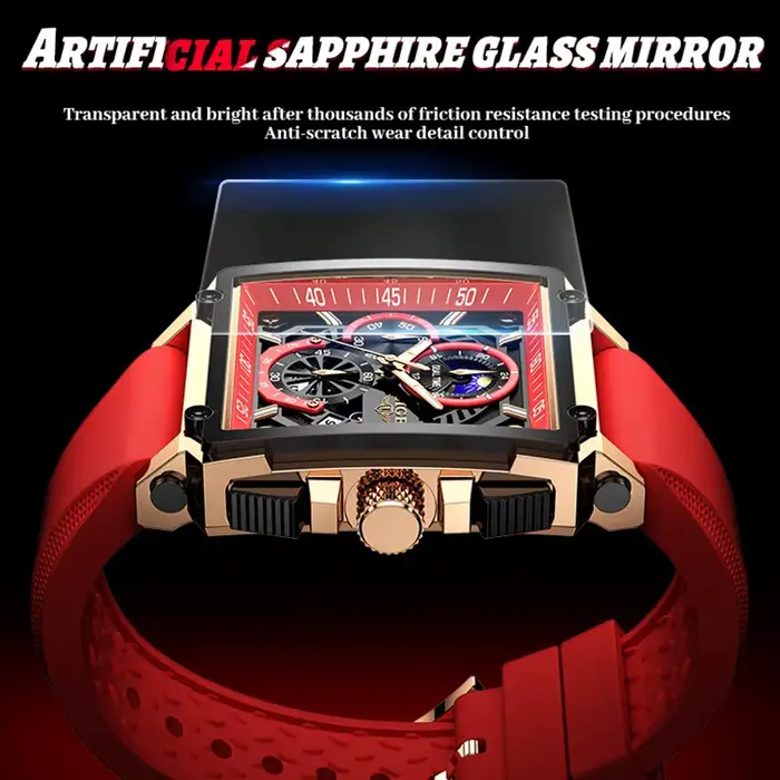 Montre-bracelet de sport étanche en silicone pour homme
