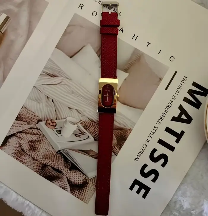 Dames de luxe marque femmes montre mode cadran rectangulaire