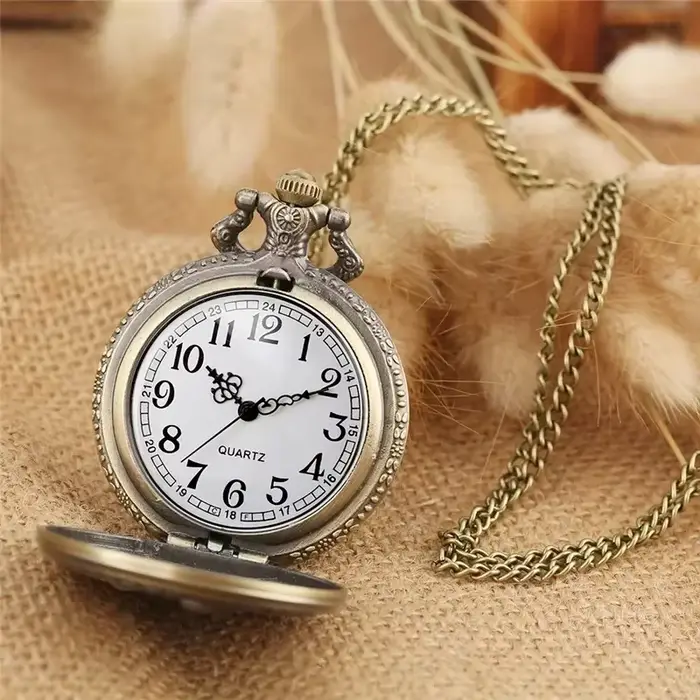 Montre de poche analogique à quartz pour homme et femme