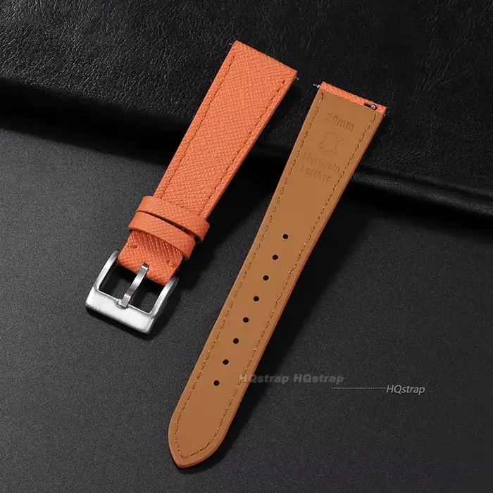 Bracelet de montre en cuir cousu vintage pour hommes, bracelet de sport en nylon à dégagement rapide