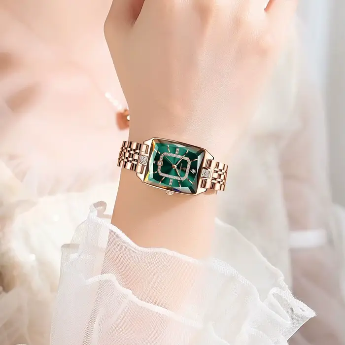 Montre en acier inoxydable POEDAGAR avec fonction de date automatique et résistance à l'eau pour femmes, élégante et polyvalente pour diverses occasions