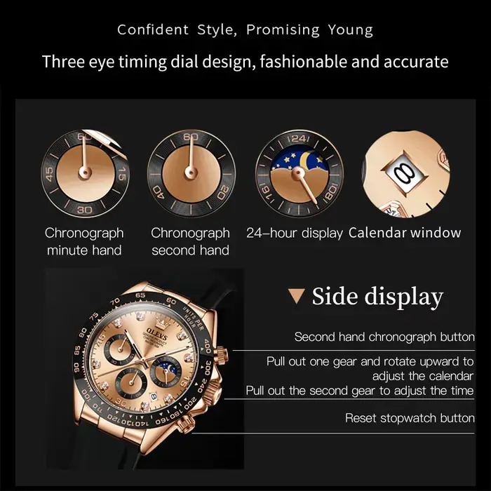 Montre à Quartz de Luxe pour Homme