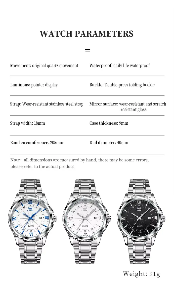 Montre avec bracelet en acier pour homme