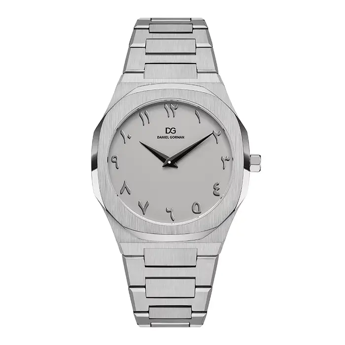 Montre de luxe arabe à quartz avec bracelet en acier inoxydable 316, design 2026, chiffres arabes, é