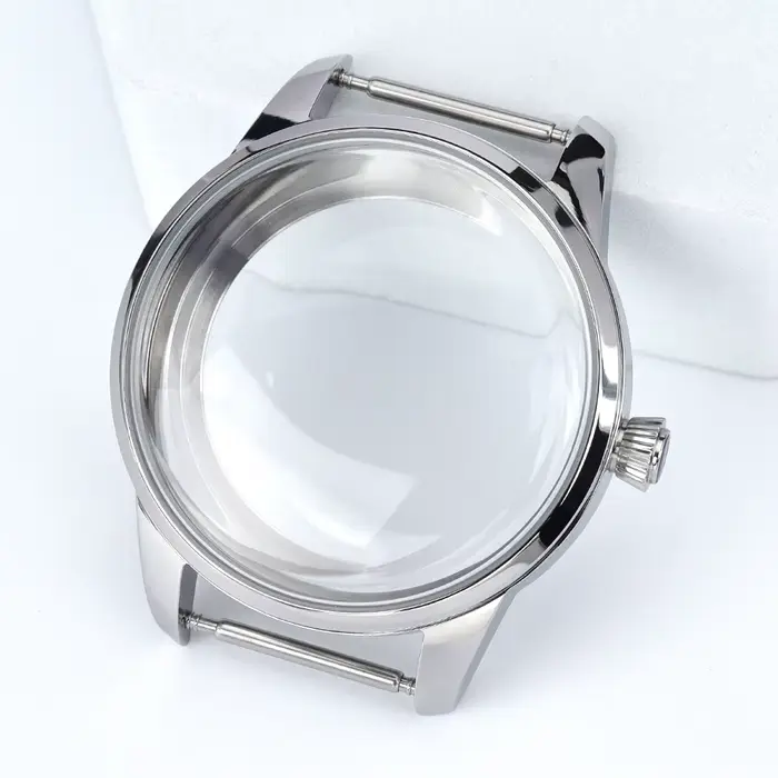 Boîtier de montre Presage en verre minéral à bulles couleur or rose 40MM 33MM pour Seiko NH34 NH38 4