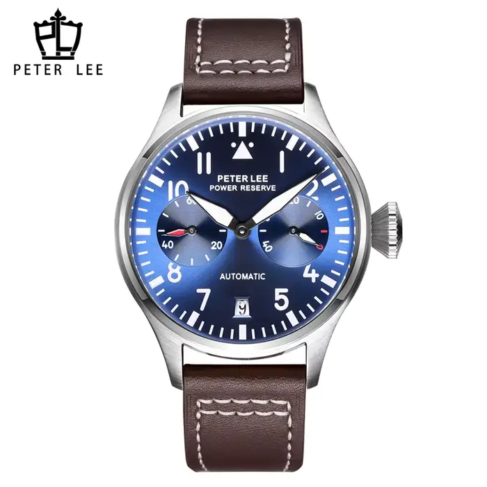 Marque de luxe PETER LEE mouvement automatique mécanique pilote montres pour homme élégant lumineux 