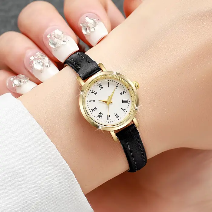 Femmes montres mode petit cadran Roma dames bracelet en cuir montre à Quartz Reloj Mujer filles horloge cadeau