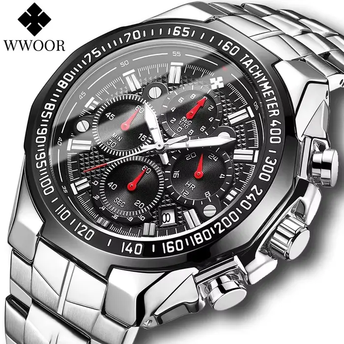 WWOOR Sport montres pour hommes haut de gamme de luxe