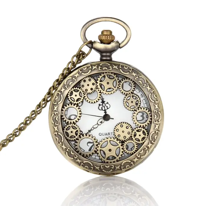 Montre de poche à quartz vintage pour hommes et femmes