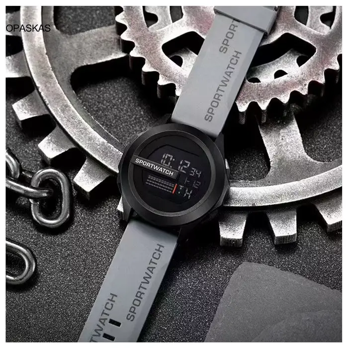Montre de sport numérique à LED pour hommes, montres-bracelets, horloge numérique, multifonction, ch