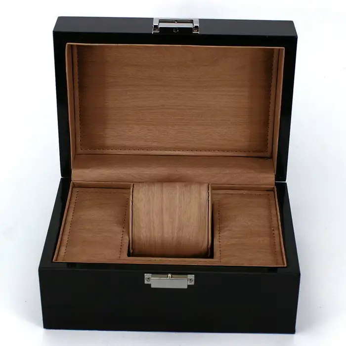 Boîtier de montre en bois avec serrure