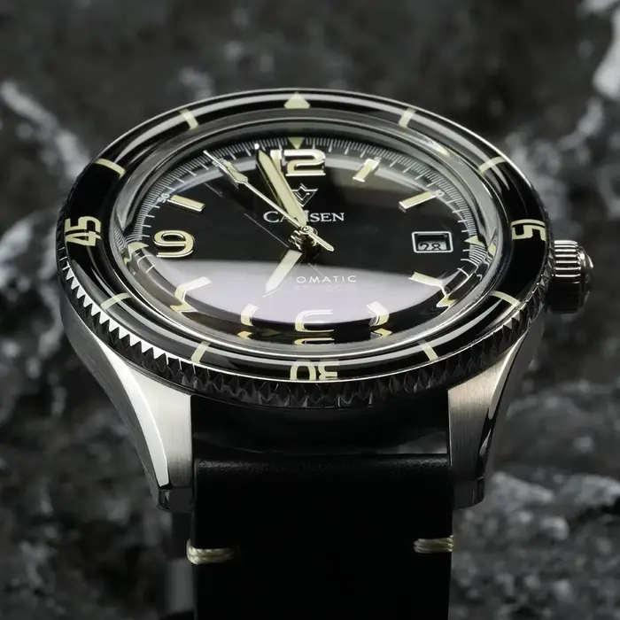 Montre Cadisen 2026 Automatique avec Boucle à Crochet Cuir Véritable Élégante pour Hommes Occasions Spéciales Résistante à L'eau
