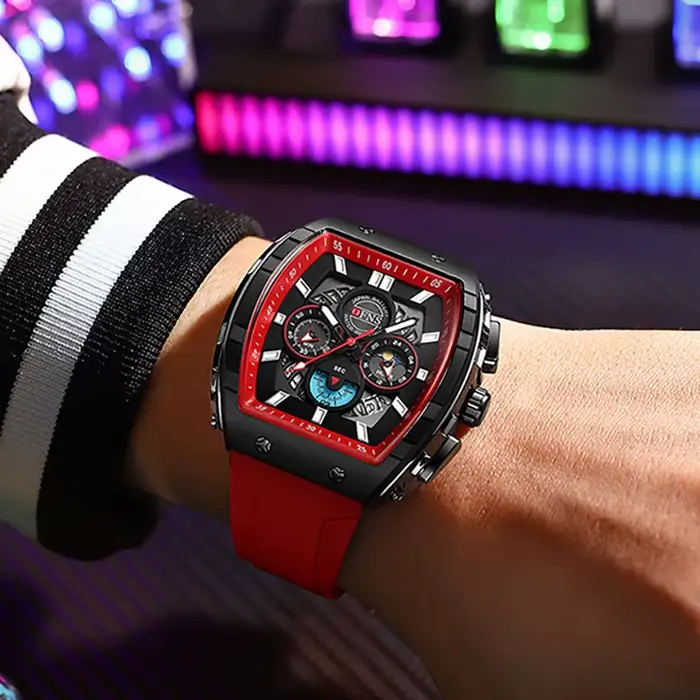 Montres-bracelets à quartz M.A.W multifonction pour hommes résistantes à l'eau et dotées de chronographes pour toutes les occasions