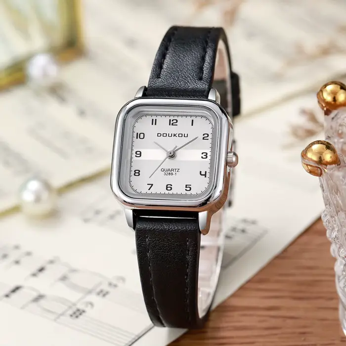 Montre carrée pour femme, style féminin, mode, bracelet classique, montre à quartz