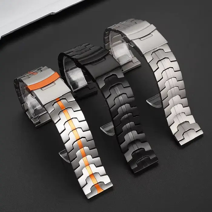 Bracelet en alliage de titane pour homme élégant et robuste couleur beige sportif décontracté pour montres grandes occasions