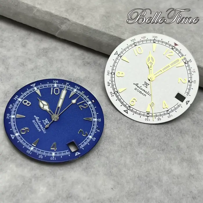 Cadran de montre vintage 28.5mm avec aiguilles luminescentes vertes pour mouvements NH35/36, style fashion et casual, idéal pour femmes et hommes, pour toutes les occasions spéciales