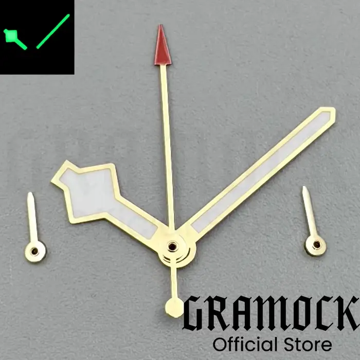 Gramock-Aiguilles de flocon de neige VK64 pour hommes, accessoires de montre, blanc, noir, or, mouve