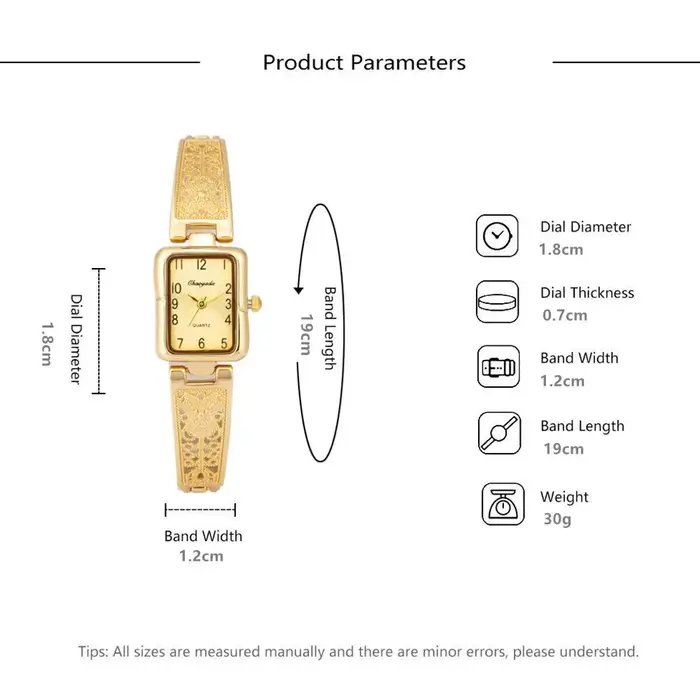 Montres-bracelets rectangulaires de luxe pour femmes