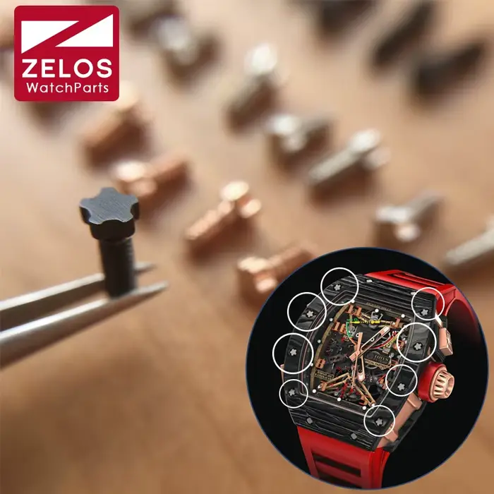 Vis à 5 dents pour boîtier de montre