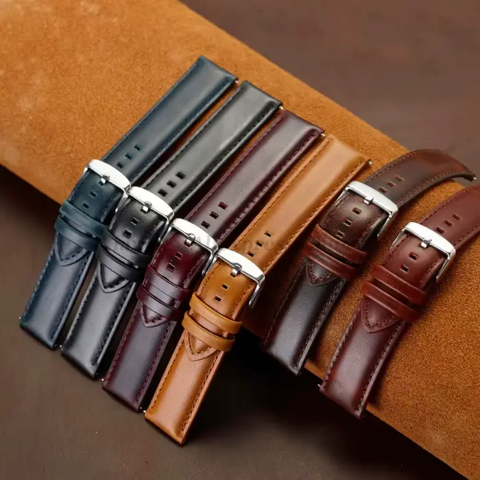 Bracelet de montre en cuir véritable élégant pour montres de poignet noir brun marron pour homme et femme occasions spéciales