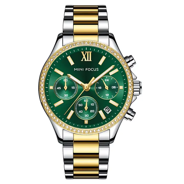 Montre à quartz multifonctionnelle pour femme MINI FOCUS - Acier inoxydable, étanche, lumineuse, ave
