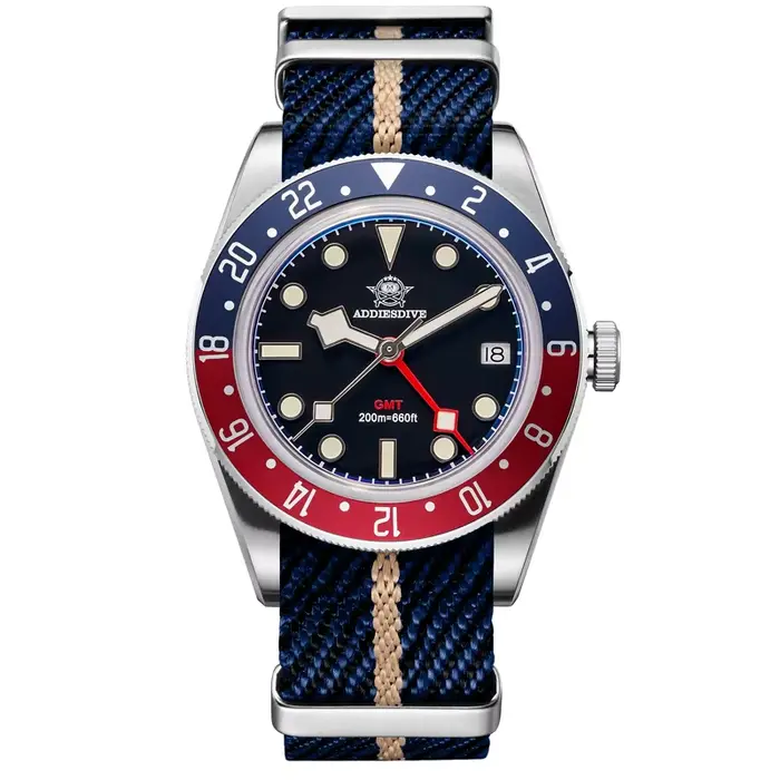 ADDIESDIVE TOP Montres à quartz 20Bar Diving BGW9 Super Luminous Swiss Ronda 515-24H GMT Montre pour