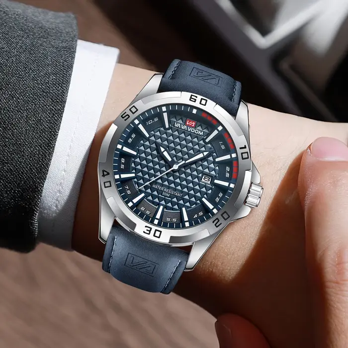 VAVA marque hommes mode montres à Quartz mâle bracelet en cuir Sport étanche