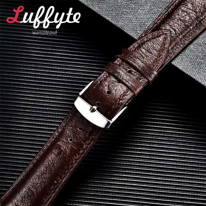Bracelet de montre en cuir de vachette motif d'autruche pour hommes et femmes élégants et sophistiqués pour toutes les occasions